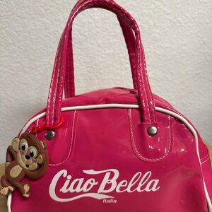 Ciao Bella Italia Pink Mini Handbag Patent Y2K Cute Small Purse Retro Pre-Owned